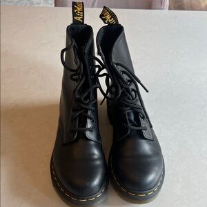 Dr. Martens Black Strap-up Combat Boots